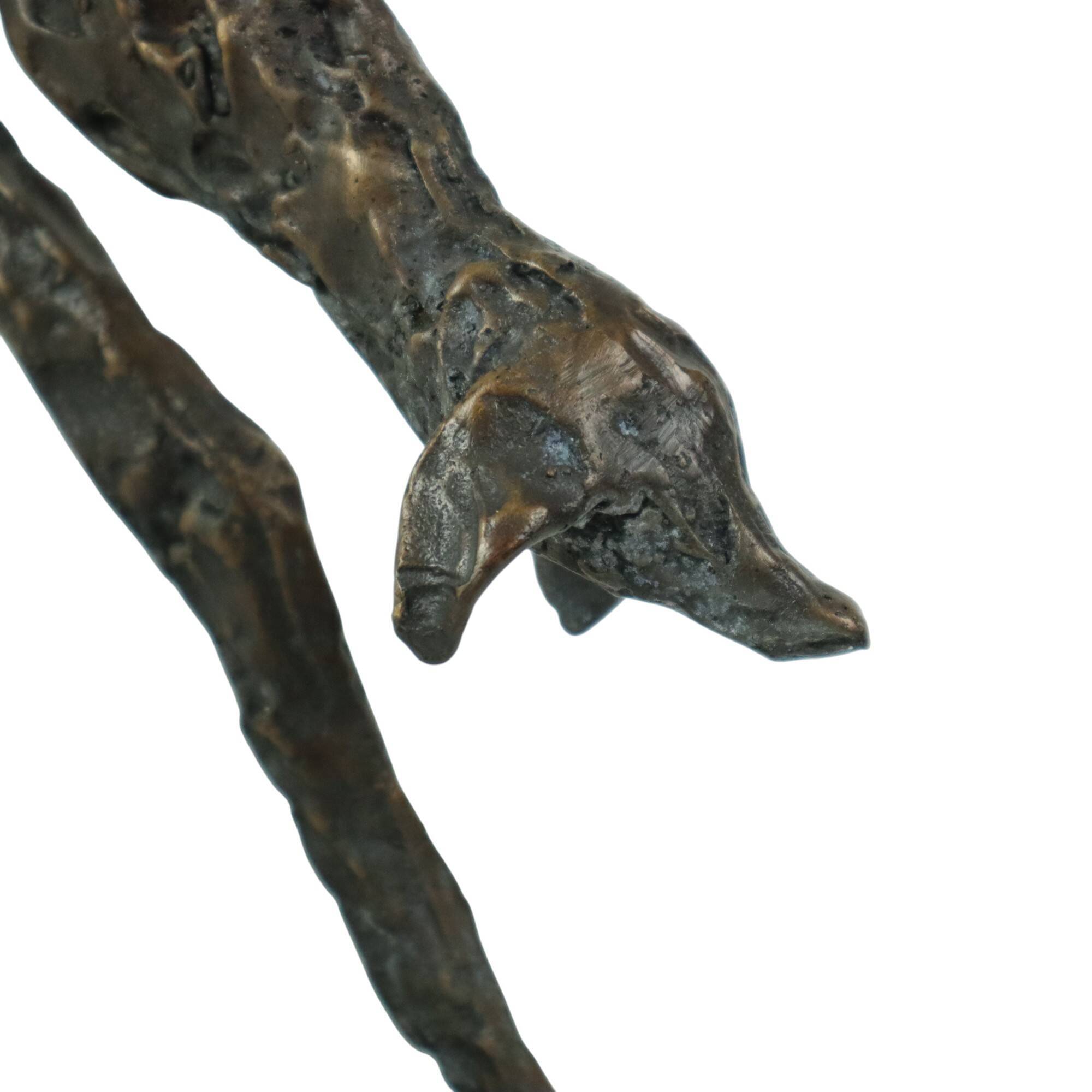 Statue en bronze d'après Alberto Giacometti Sculpture de chien 44 cm