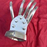 Aluminum wall coat rack with 5 double adjustable hooks