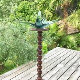 Side table in walnut turned 50s