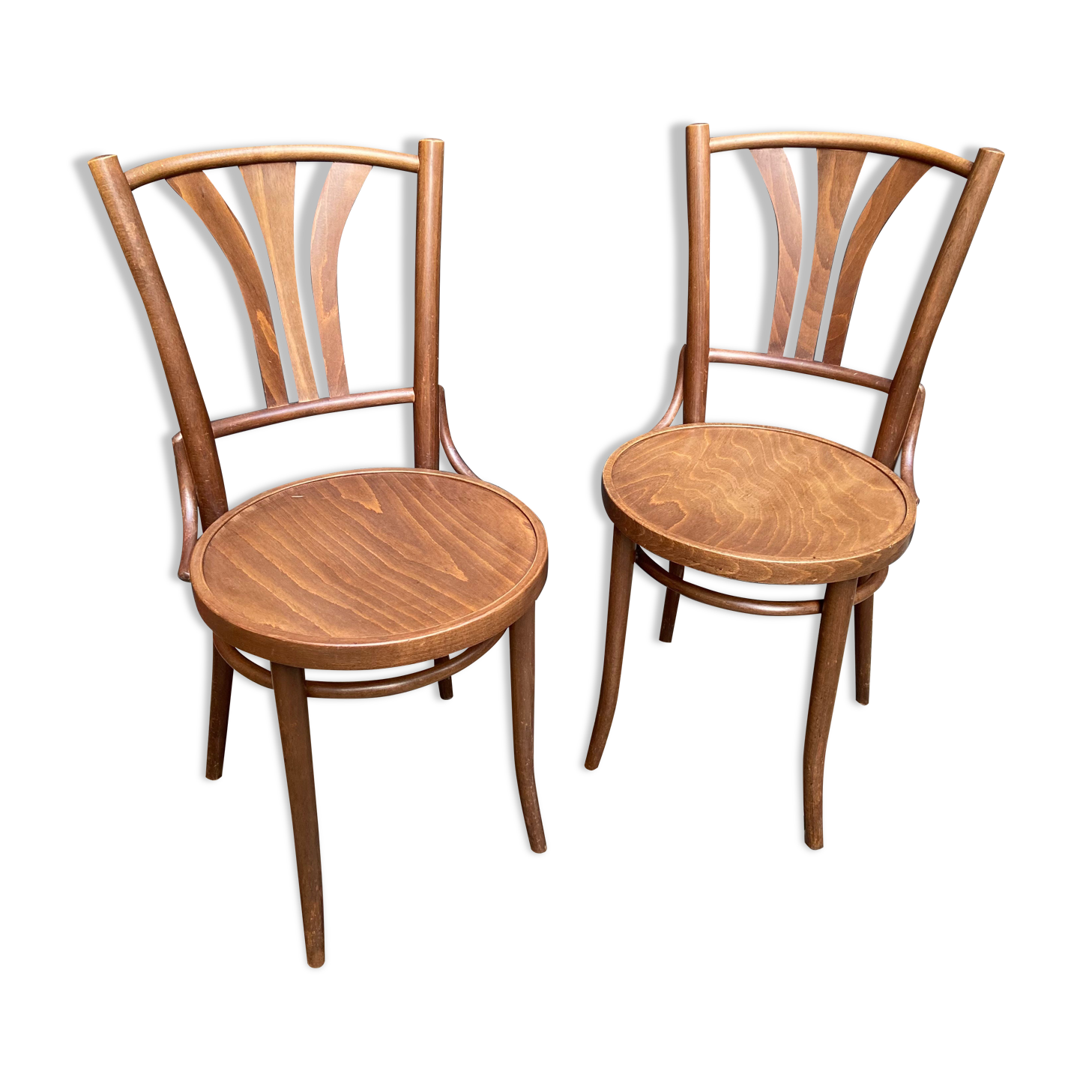 Lot de 2 chaises bistrot en bois courbé