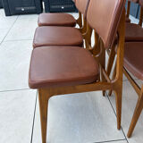 Set of 6 vintage Scandinavian dining chairs from the 1970s.