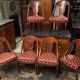 Suite of 6 gondola chairs in solid mahogany period early nineteenth Restoration