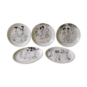 Assiettes peintes à