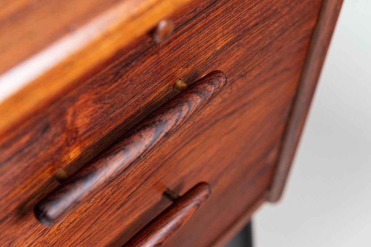 Scandinavian executive desk in rosewood with bar Denmark 1960