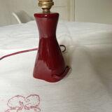 Red ceramic lamp foot with cracked effect