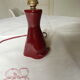 Red ceramic lamp foot with cracked effect