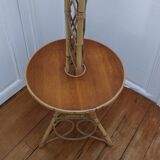 Lampadaire rotin bambou vintage années 50-60