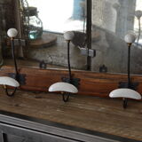 Vintage hook with 3 solid wood hooks