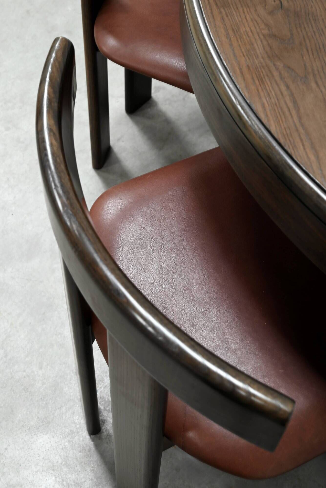 Dining Set by Luigi Vaghi for Former with Six Leather Chairs, Italy 1960's