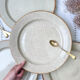 Round dish in tulowice speckled sandstone