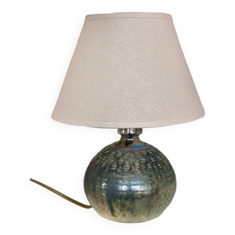 Enamelled ceramic lamp base signed Ferrières