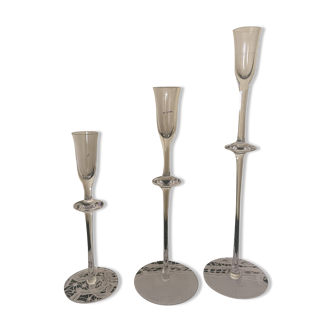 trio of flower vases / crystal candle holders Villeroy & Boch