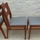 Set of 6 cherry wood style chairs with gray imitation leather seat