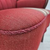 1960s, Danish armchair by Alfred Christensen, red furniture wool fabric.