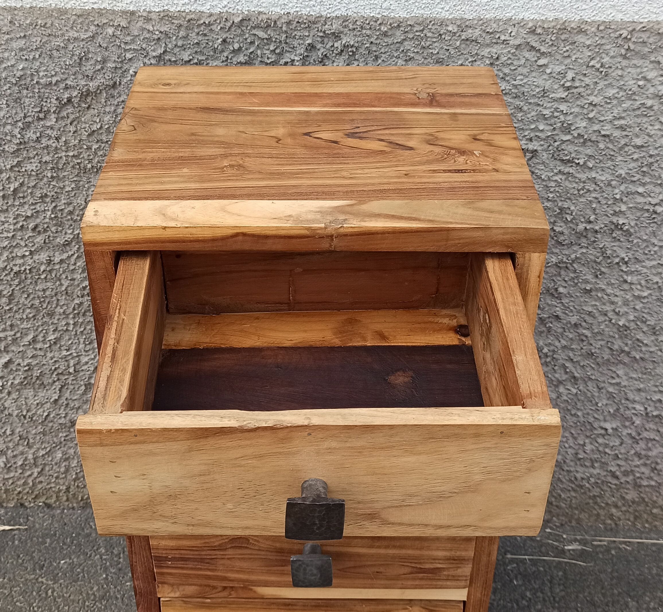 Pair of acacia bedside tables