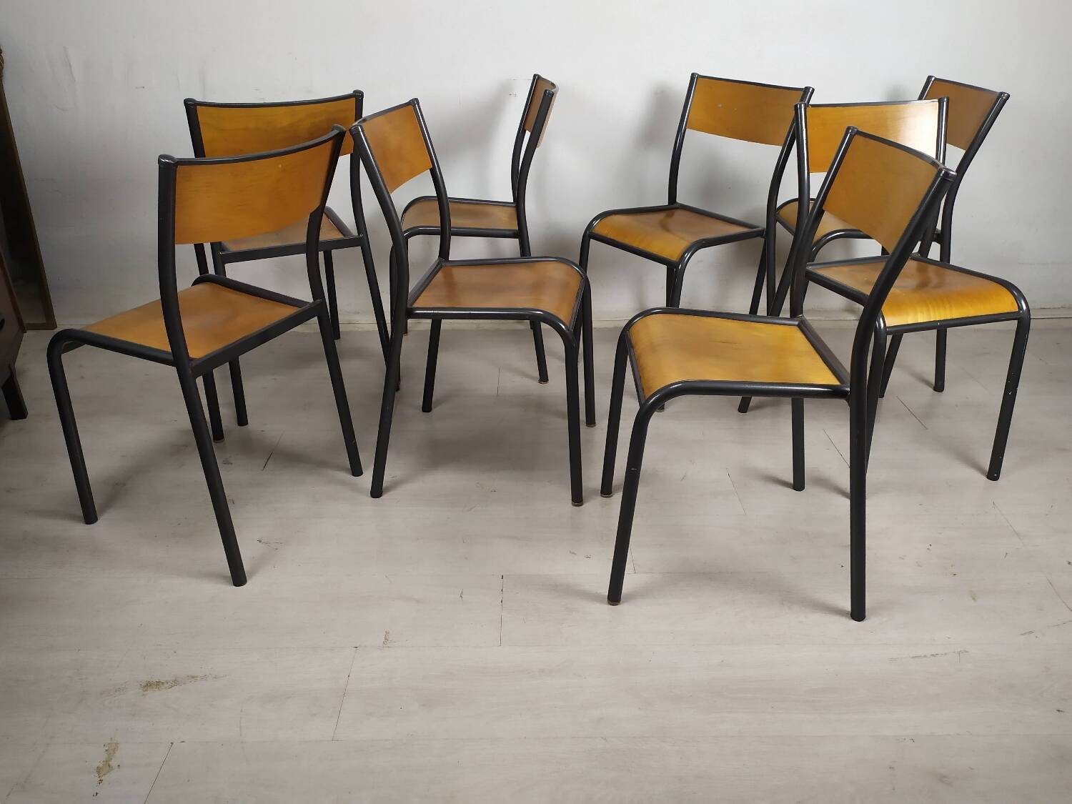8 school chairs