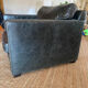 Black leather club chair
