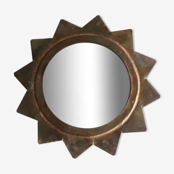 Miroir soleil marocain en laiton années 60 - 20 cm