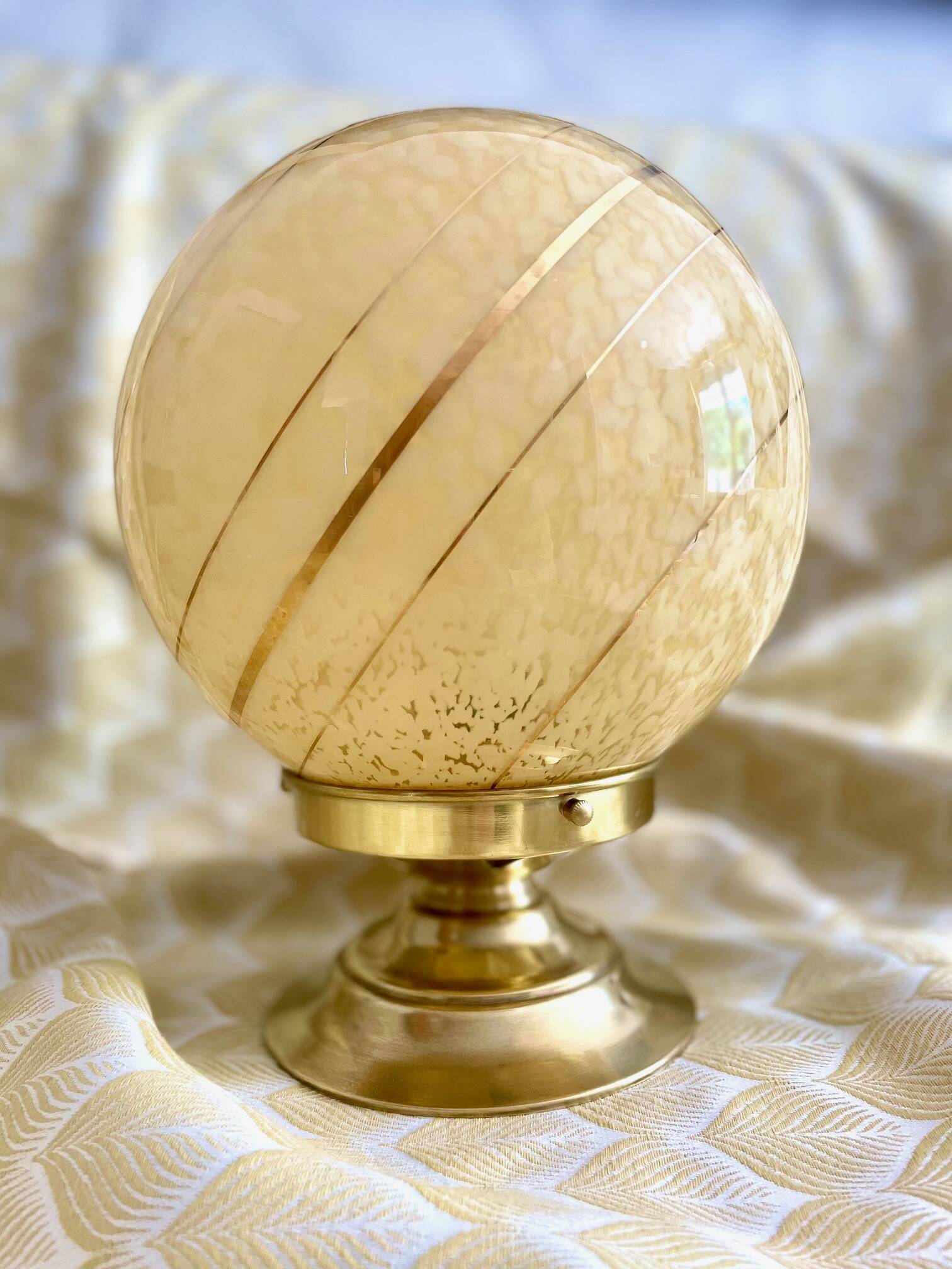 Yellow Clichy glass art deco lamp