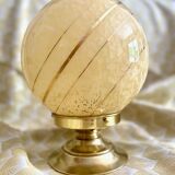 Lampe art deco verre de Clichy jaune