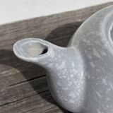 Théière 1980 grise et blanche moucheté