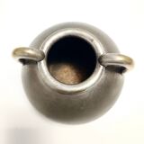 High-Quality Art Deco Burnished Silvered Brass Vase, Italy