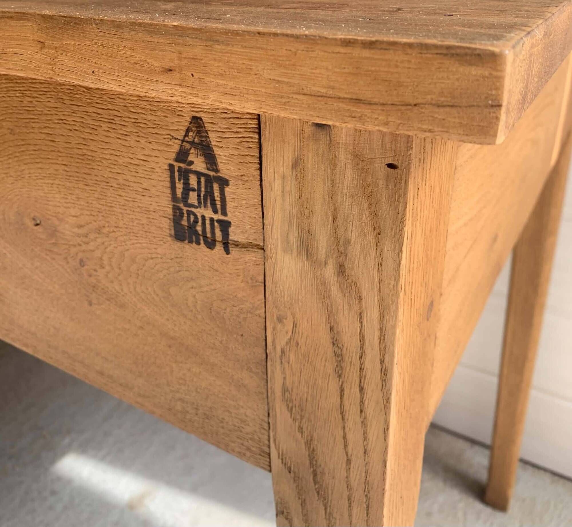 3-drawer oak desk