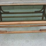 Bamboo coffee table and smoked glass