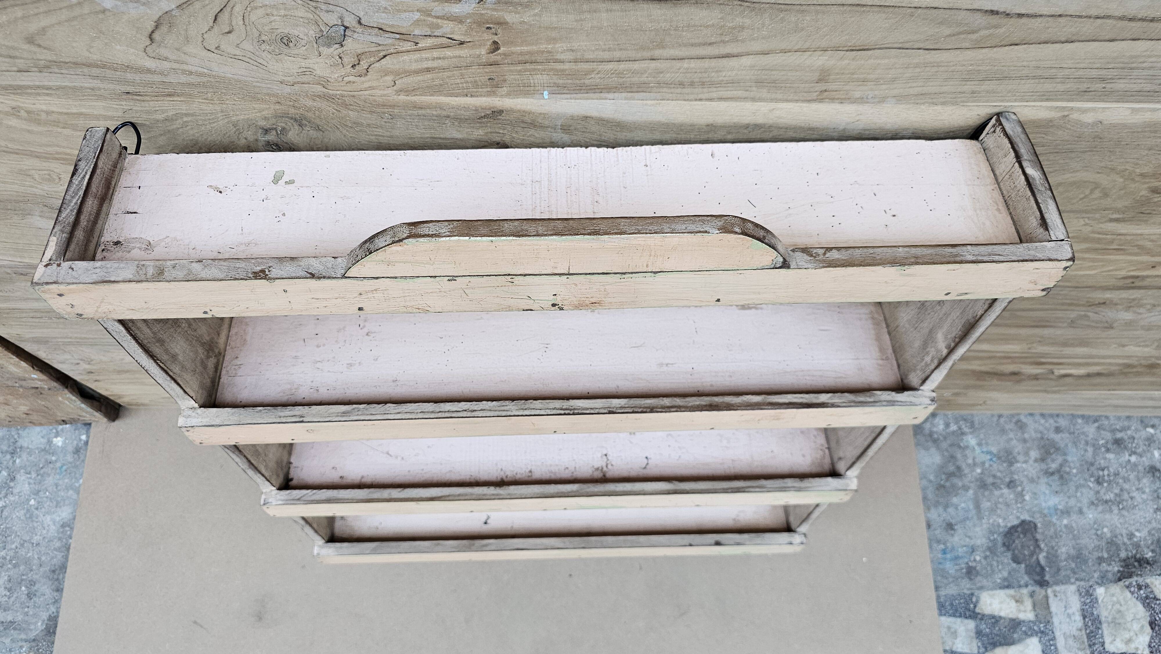 Burmese teak wall shelf