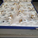 12 Limoges art porcelain knife rests in their case