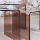 Smoked plexiglass nesting tables, 1970