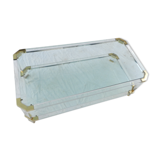 Table low acrylic glass and brass 1970 Charles Hollis Jones