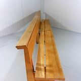 Modernist solid beech wooden pew 1960’s