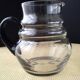Water jug, blown glass carafe. Delicate engraved decoration