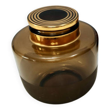 Vase Art déco en verre soufflé marron, Italie