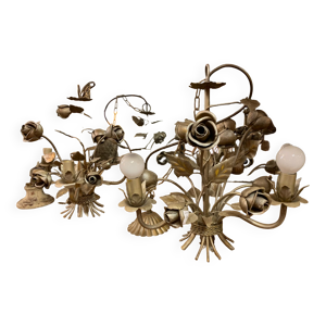 Paire de lustre decor de roses