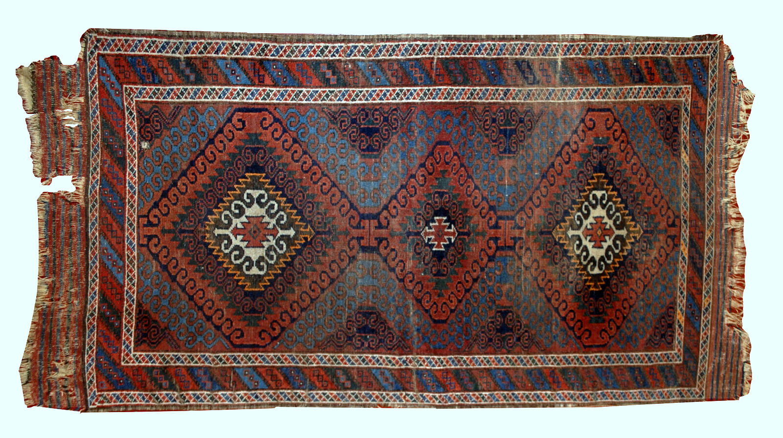 Tapis ancien Afghan Baluch fait main 76cm X 181cm 1900s
