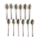 Set 12 teaspoons in solid silver
