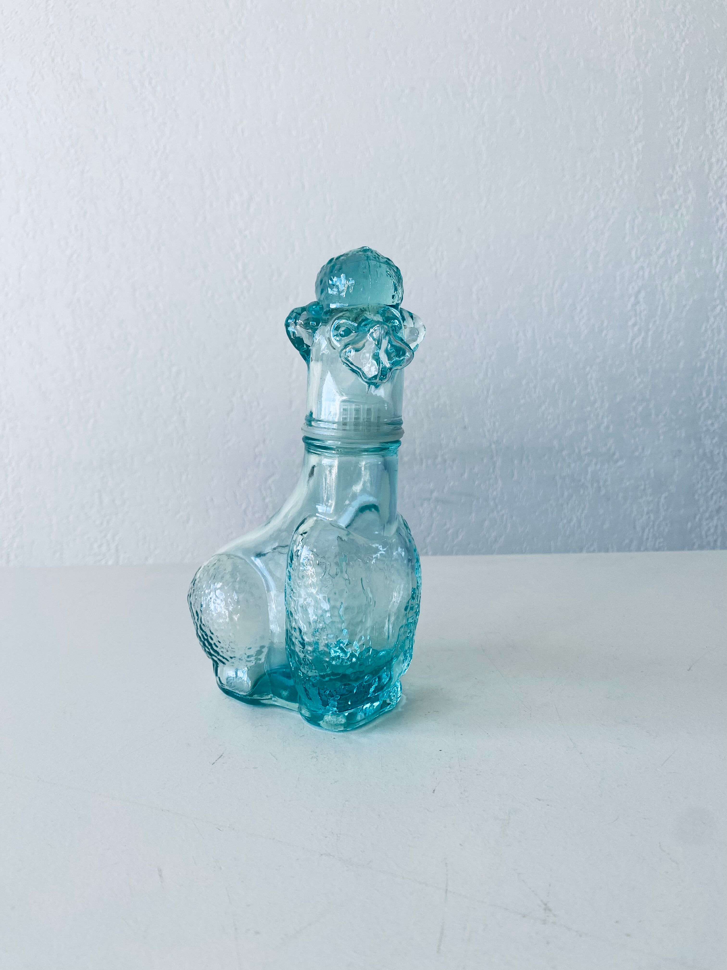 Carafe vintage en verre forme chien caniche
