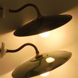 Duo of enamelled sheet metal wall lamps