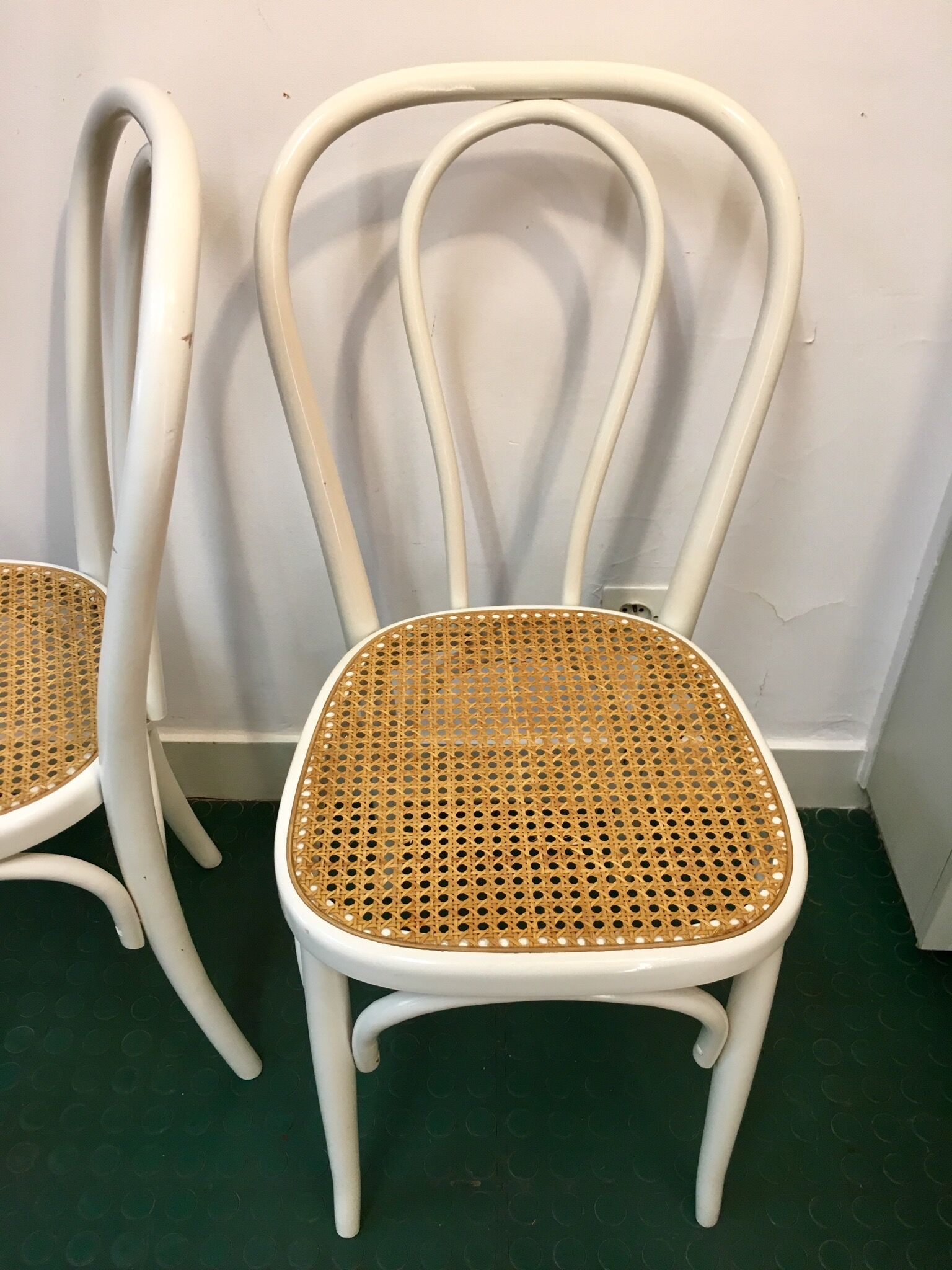 Pair of chairs bistro cane
