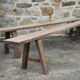 Pair of large solid wood benches XIXth