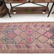 Navy blue & pink runner rug 83x380cm