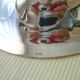 Fruit cup or centerpiece on silver metal shower pird Gadroon décor