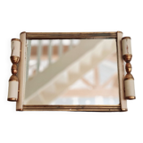 Art deco tray white wood and mirror