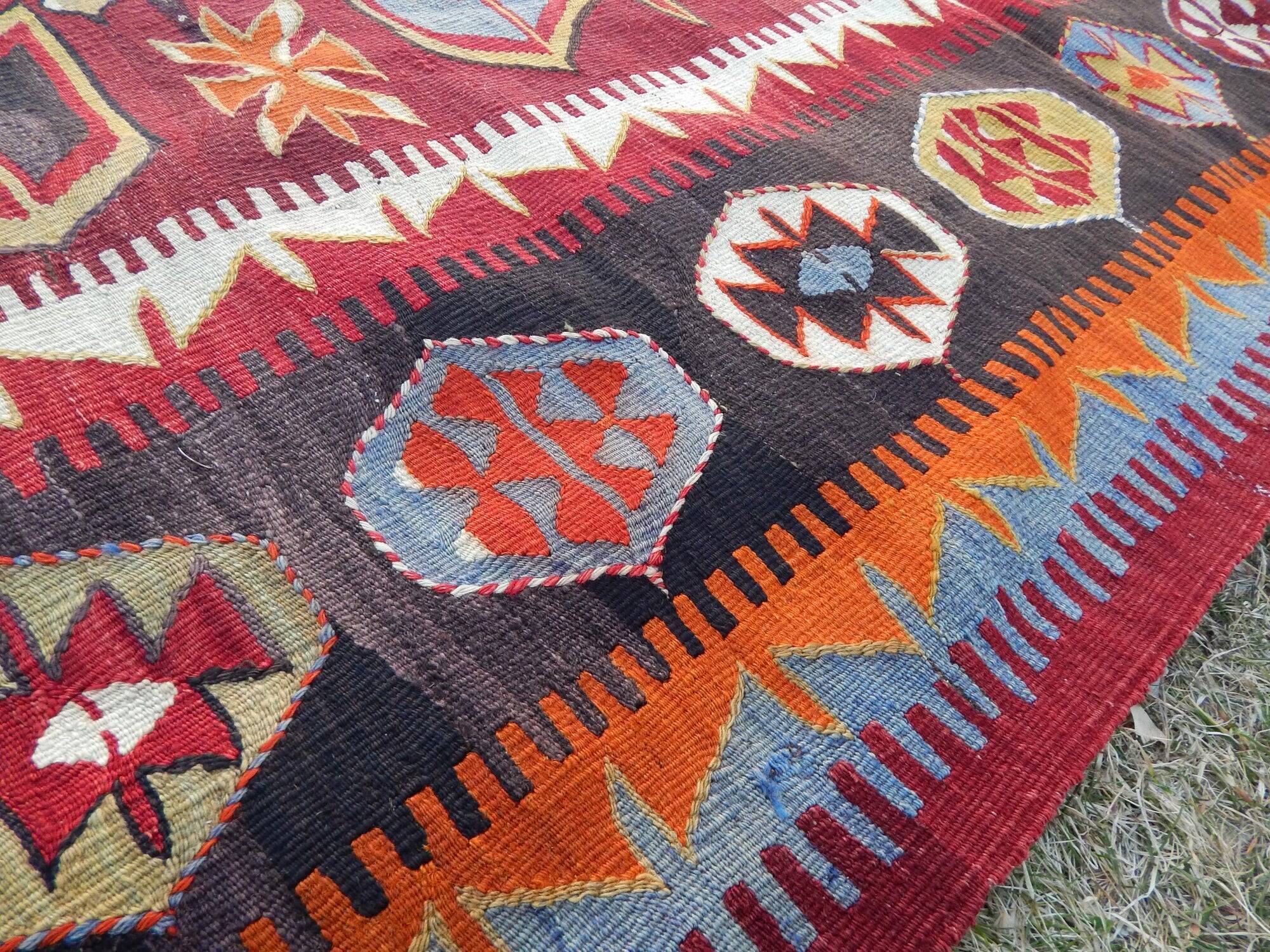Tapis Kilim turc vintage tissé main
