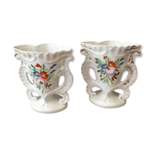 Paire de vases de mariee - porcelaine