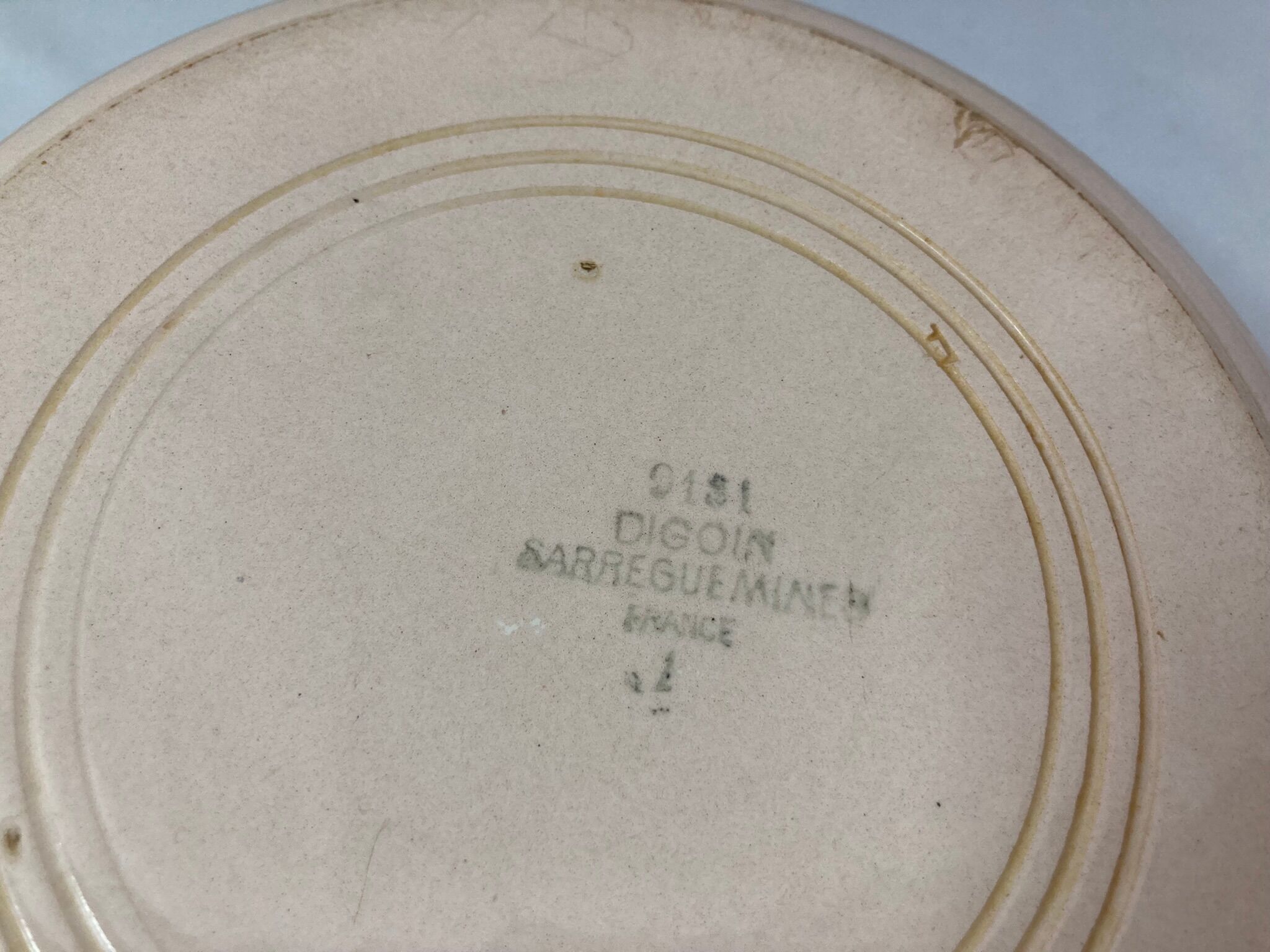 Old salad bowl dish earthenware Digoin floral decoration early twentieth century
