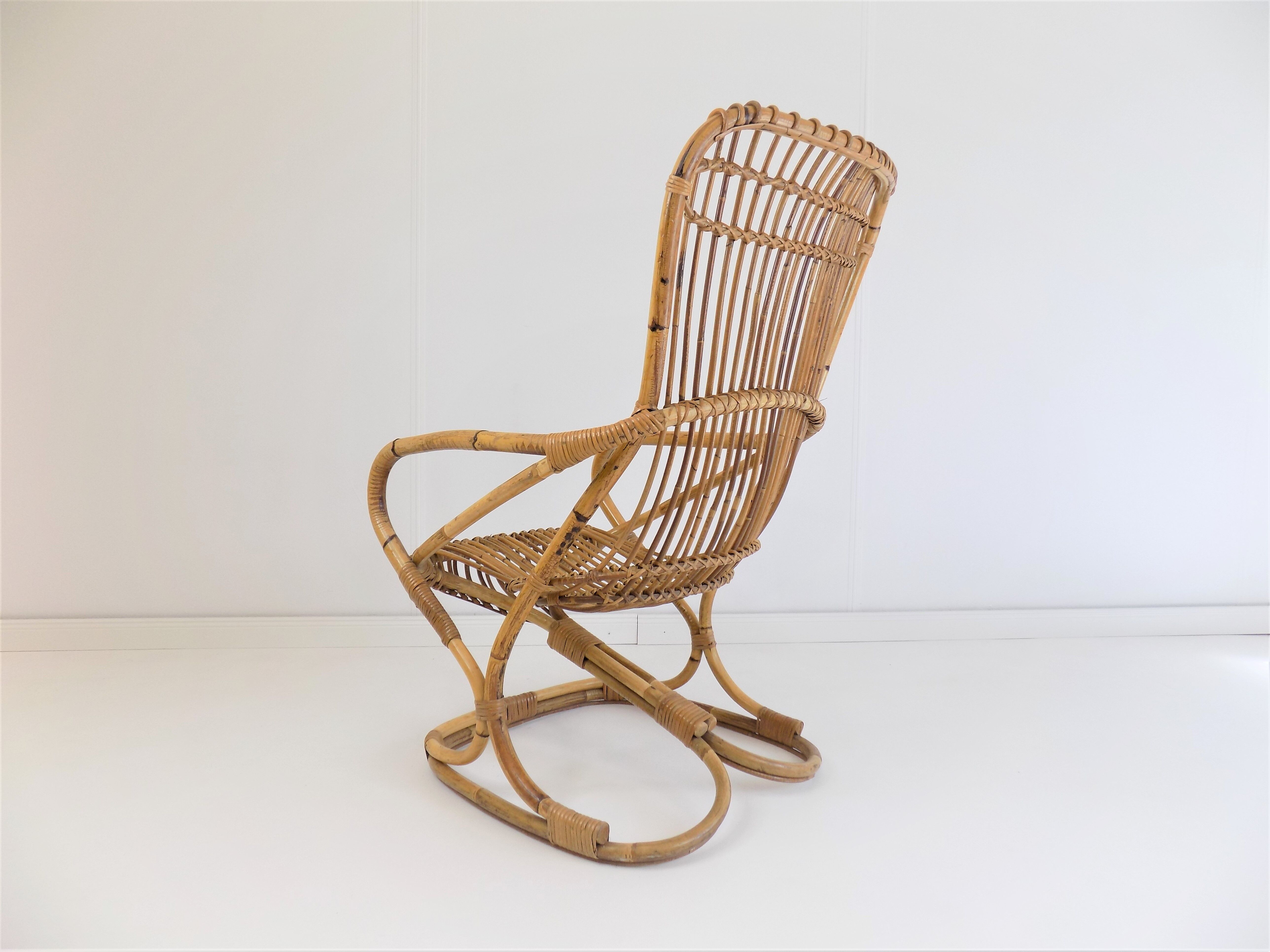 Bamboo & rattan armchair