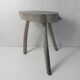 Old brutalist solid wood stool